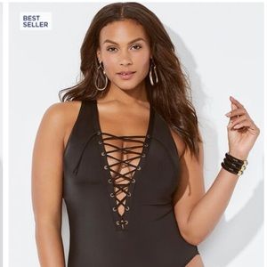 Swimsuits for All x Ashley Graham One Piece Laceup